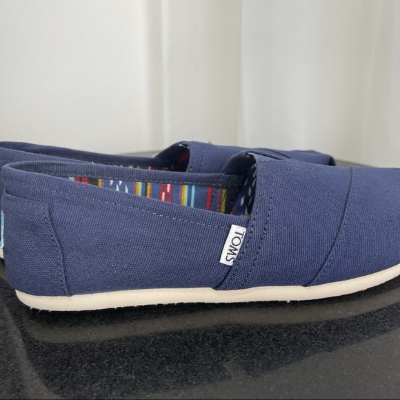 TOMS Classic Navy Canvas Alpargatas Flats Loafers - Picture 11 of 15